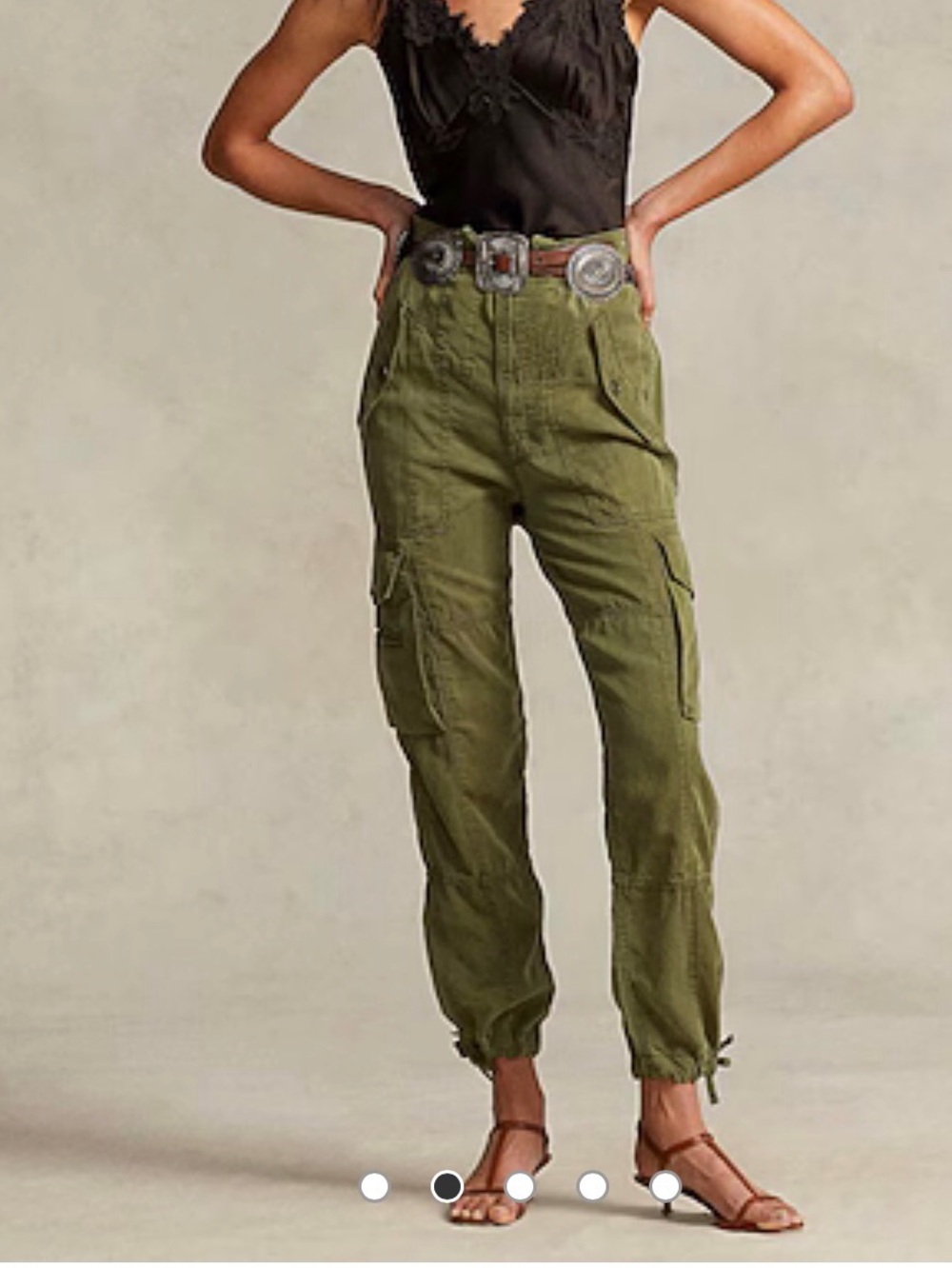 POLO RALPH LAUREN Olive Green Cotton Cargo Jogger Pants